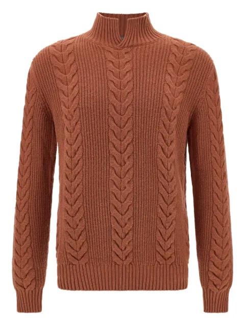 Boggi Milano open-neck cable-knit pullover