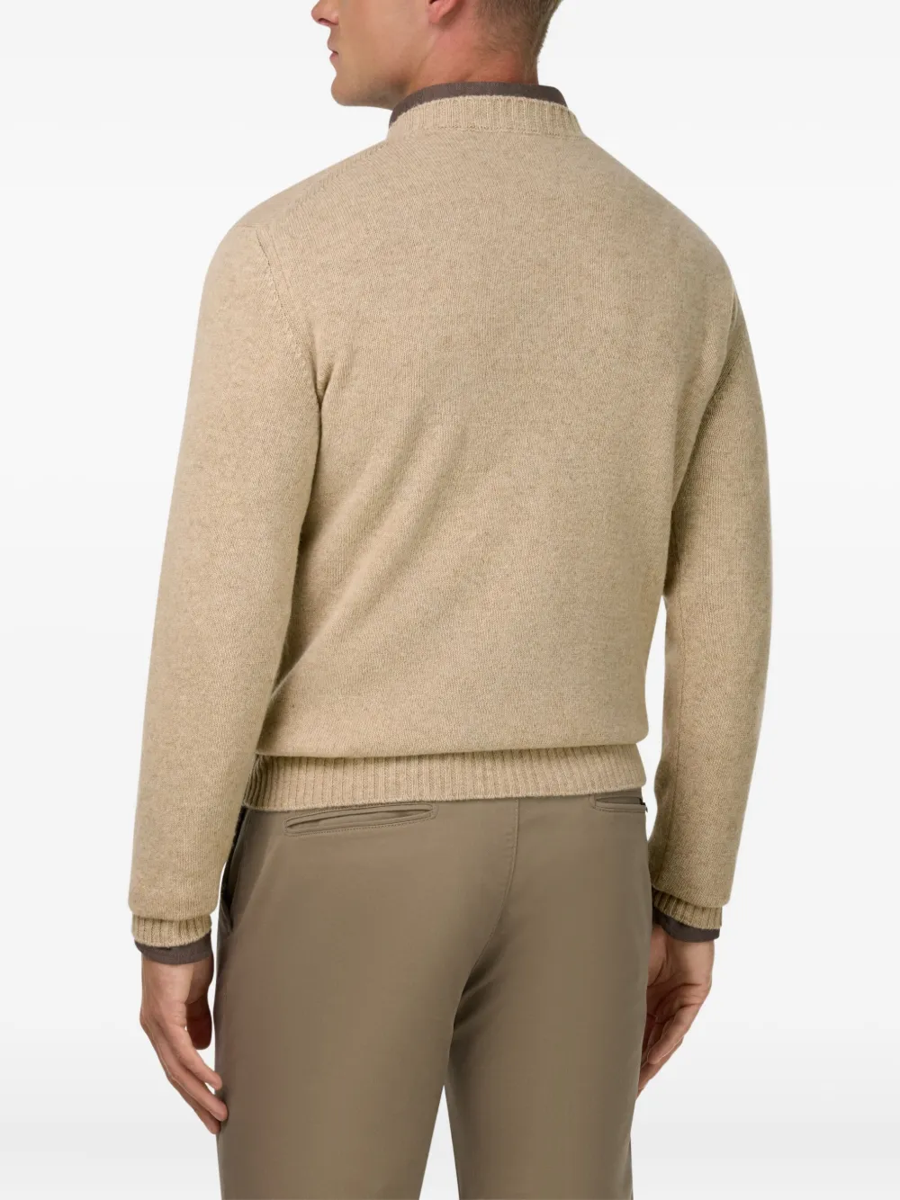 Boggi Milano Pullover met ronde hals Beige