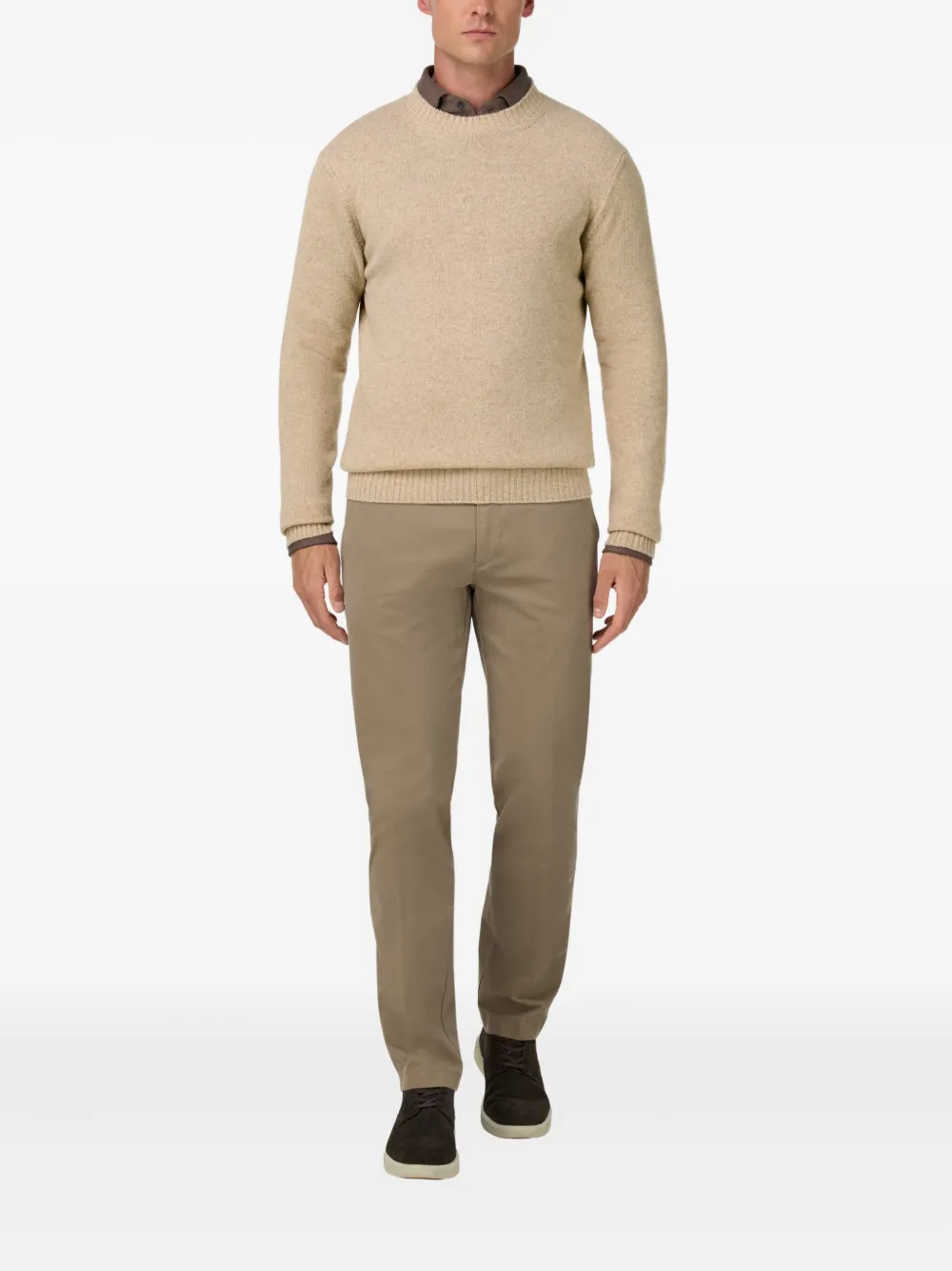 Boggi Milano Pullover met ronde hals - Beige