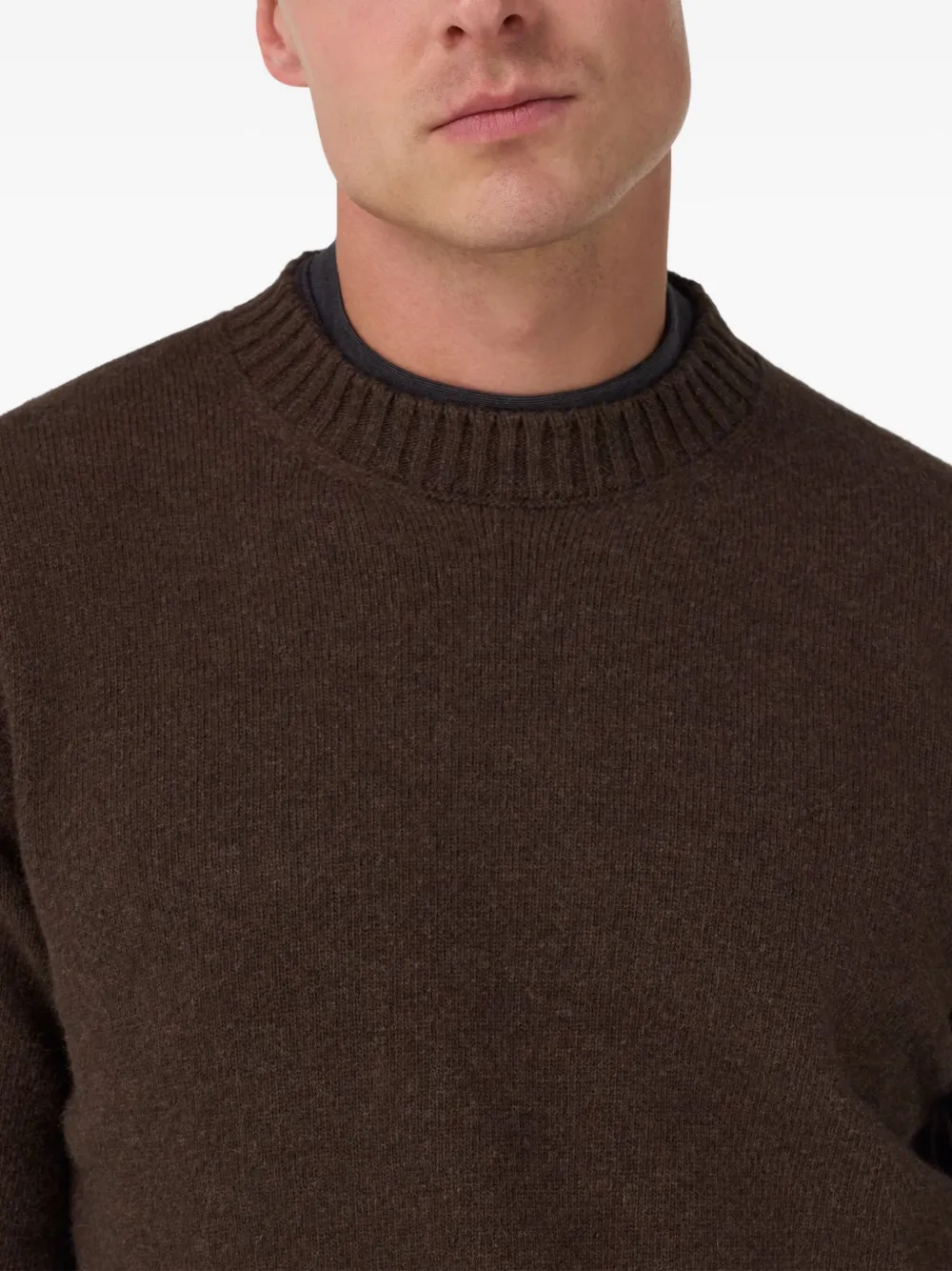 Boggi Milano Pullover met ronde hals Bruin