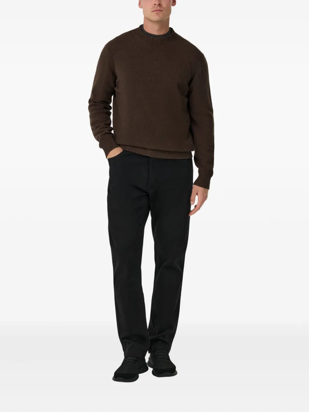 Boggi Milano Pullover met ronde hals - Bruin