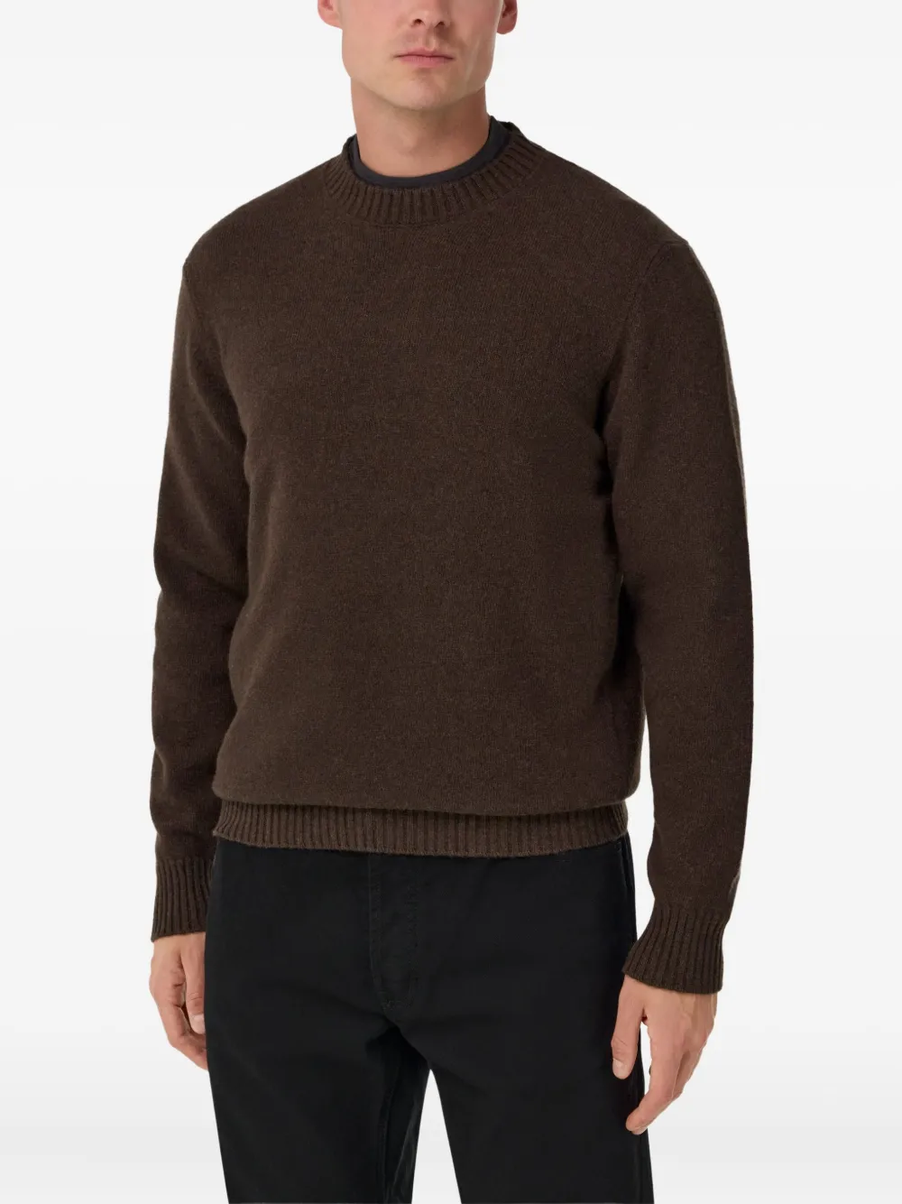 Boggi Milano Pullover met ronde hals Bruin
