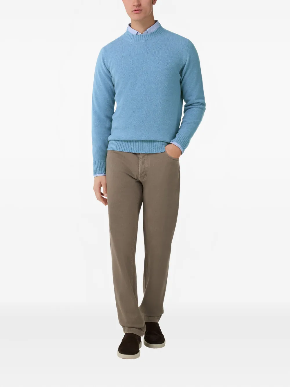 Boggi Milano Trui met ronde hals - Blauw