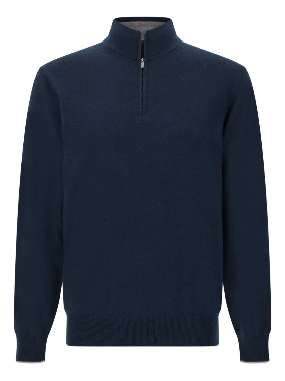 Boggi Milano Cashmere Blend Half Zip Jumper - Blu