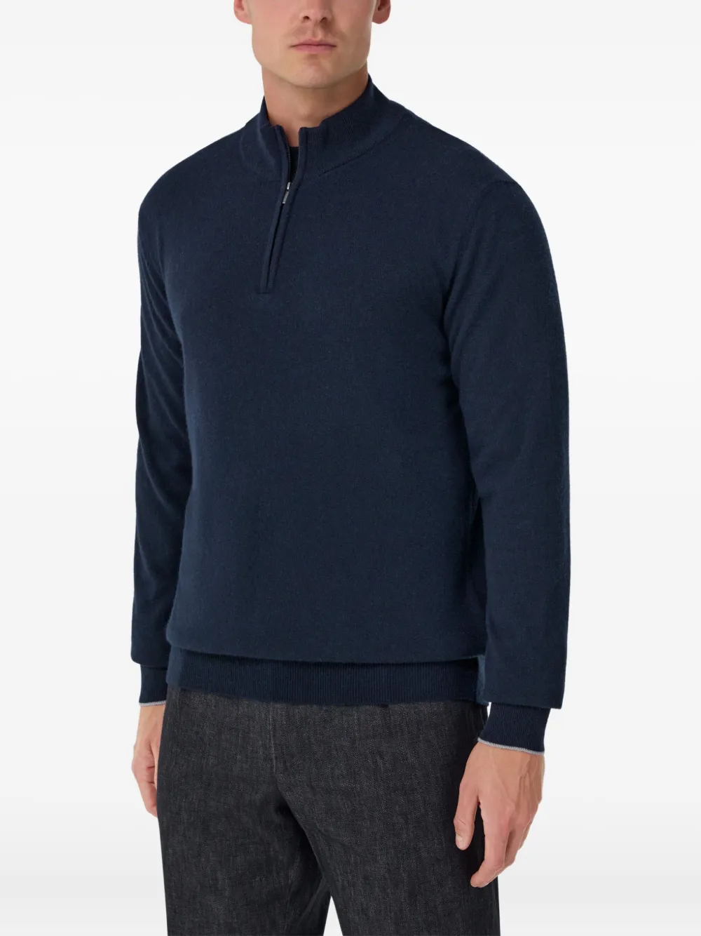  Boggi Milano Half-zip Sweater - Blue 