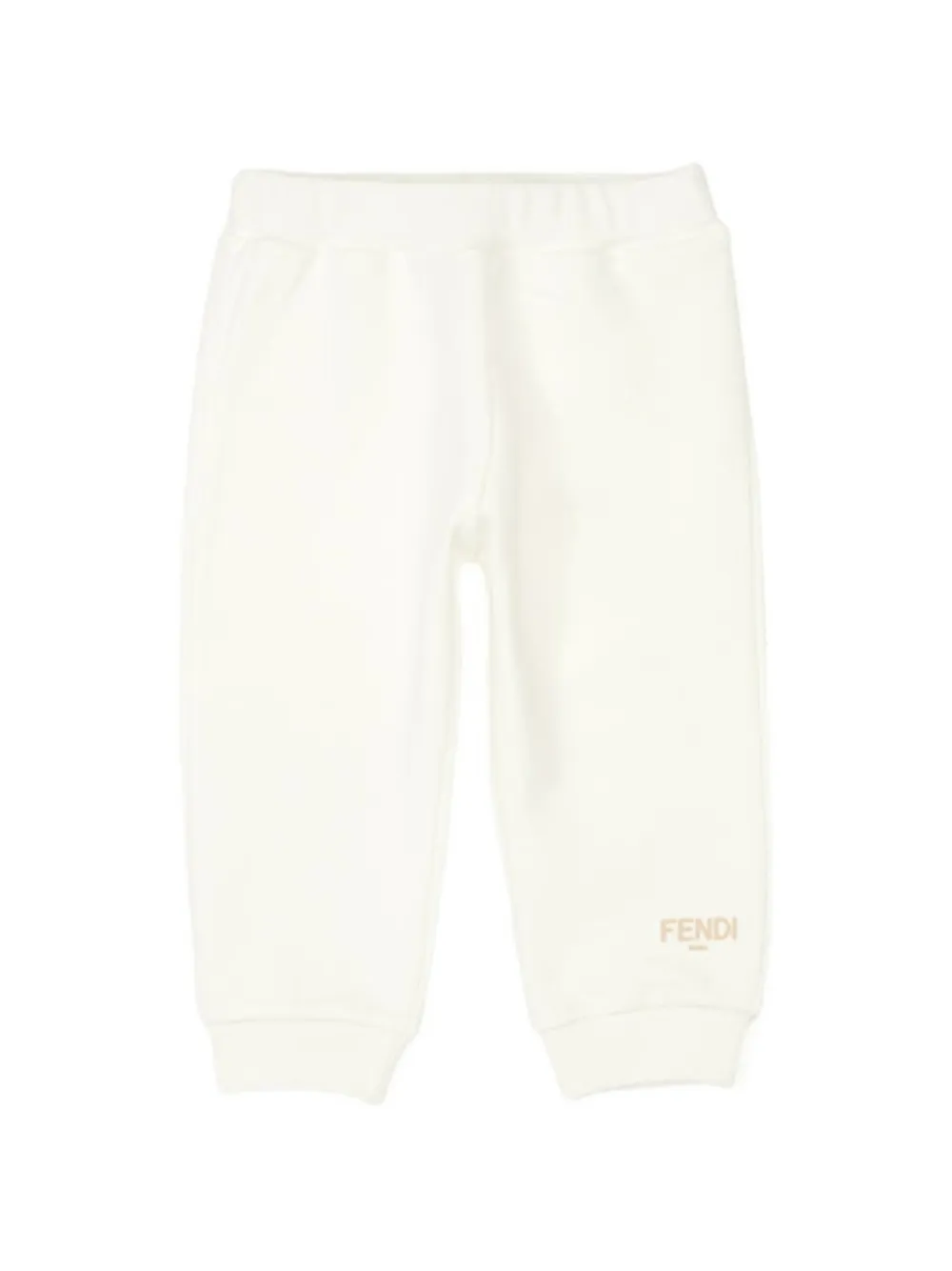 Fendi Kids logo detail tracksuit bottoms - Bianco