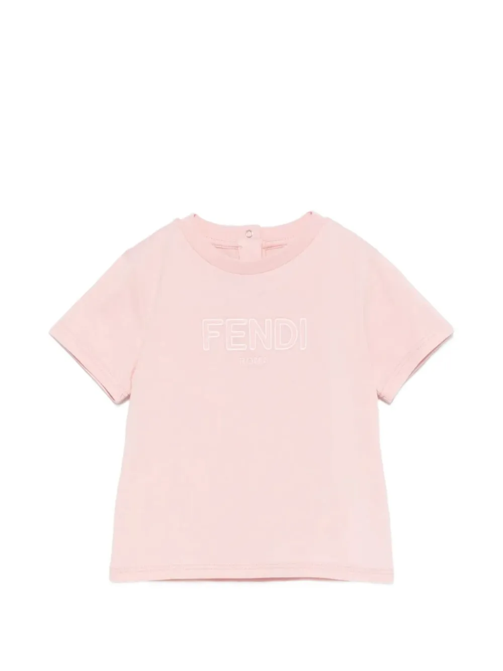 Fendi Kids logo-detail T-shirt - Rosa