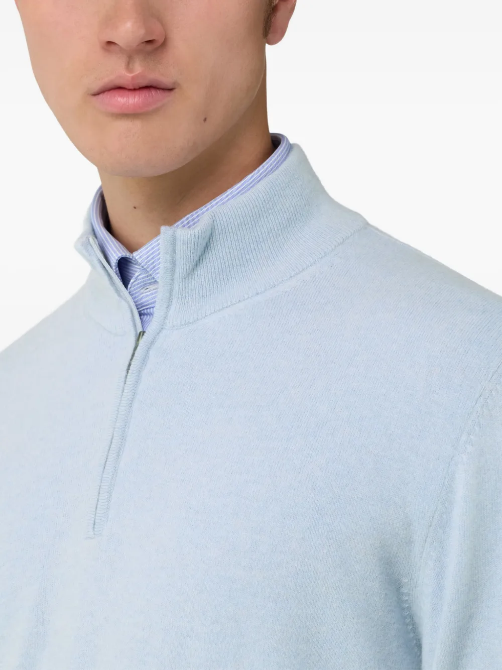 Boggi Milano Trui met halve rits van kasjmierblend Blauw