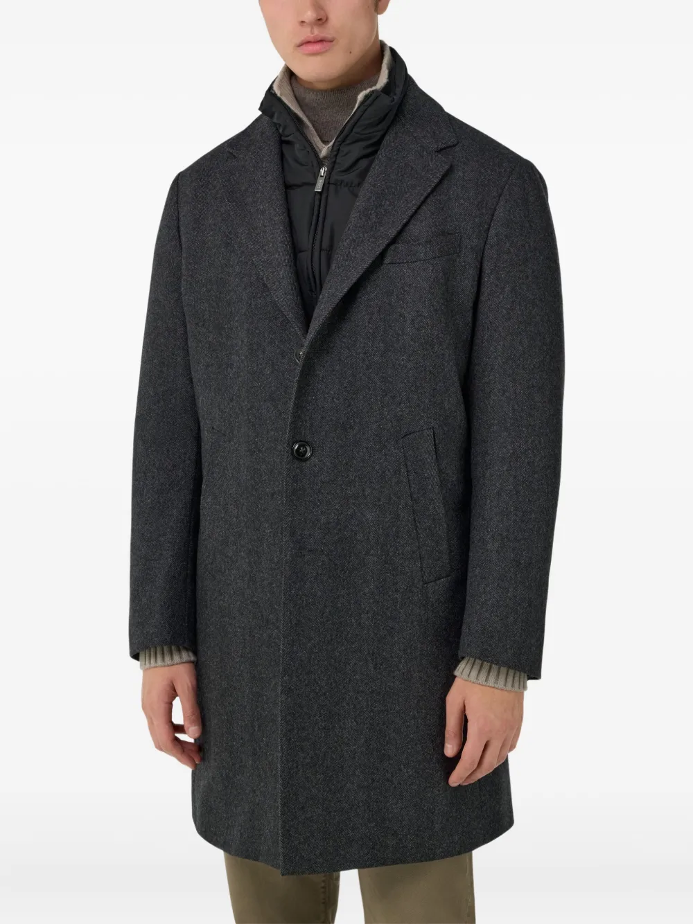 Boggi Milano Wollen jas met uitneembare bodywarmer Grijs