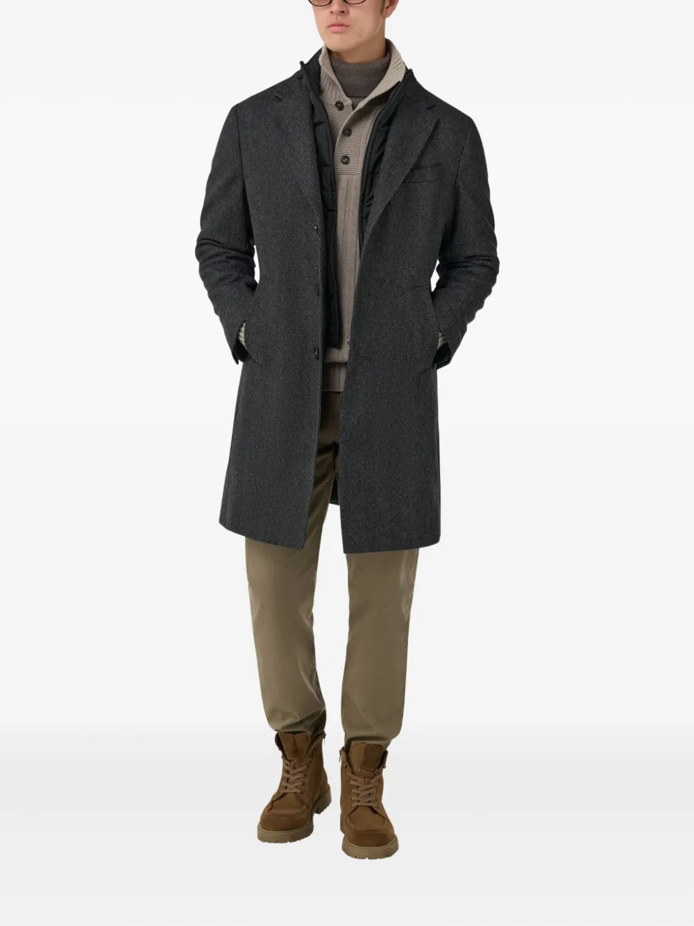 Boggi Milano removable gilet wool coat | Single Breasted Coats | Image 2