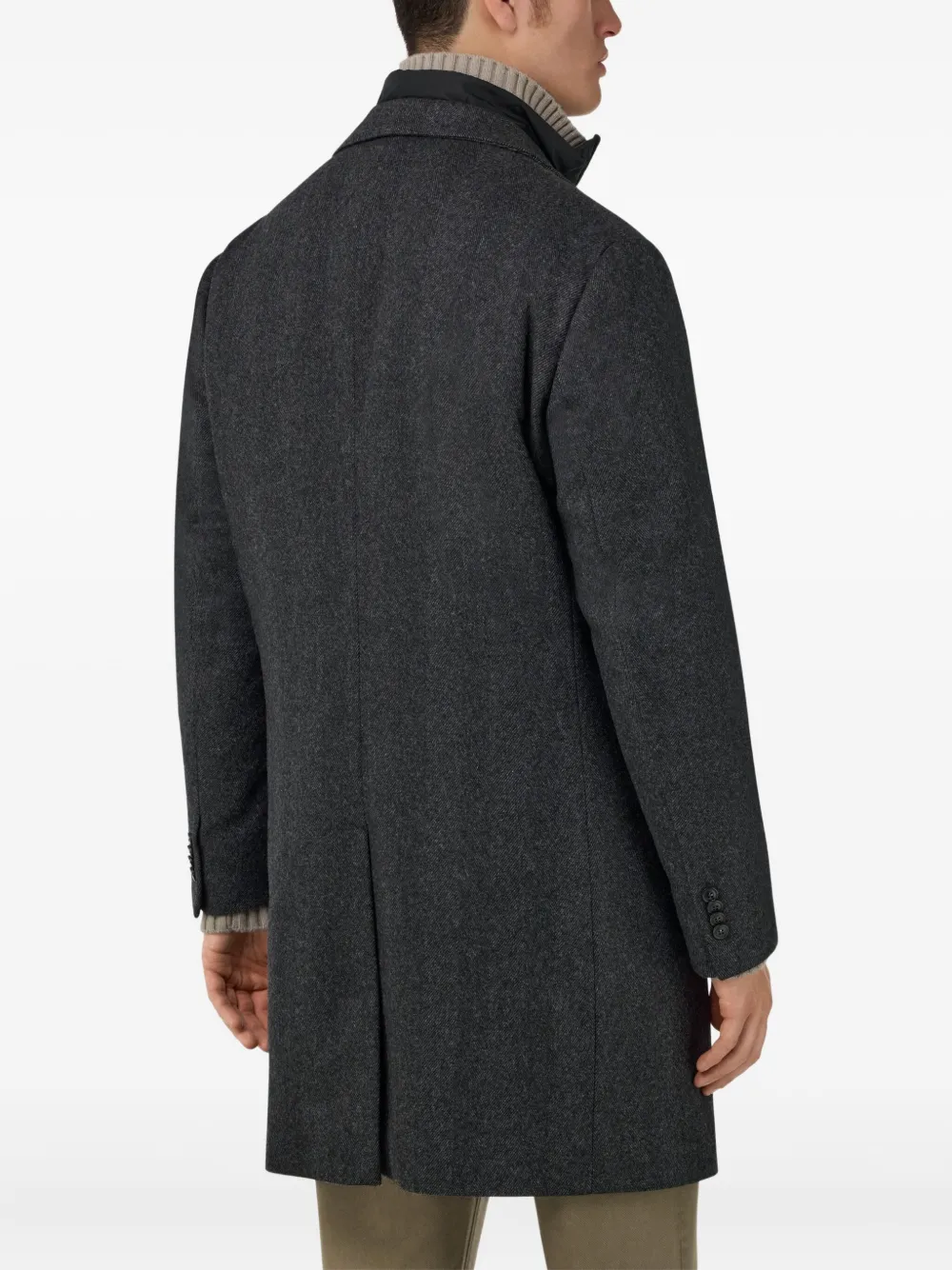 Boggi Milano Wollen jas met uitneembare bodywarmer Grijs