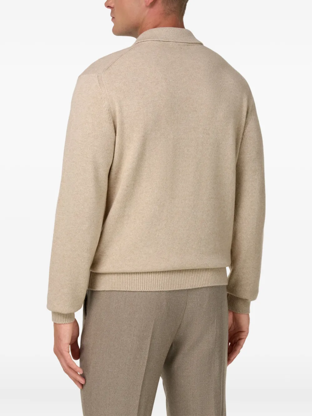 Boggi Milano Gebreide trui met polokraag Beige