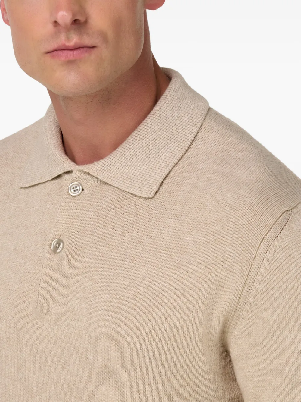 Boggi Milano Gebreide trui met polokraag Beige