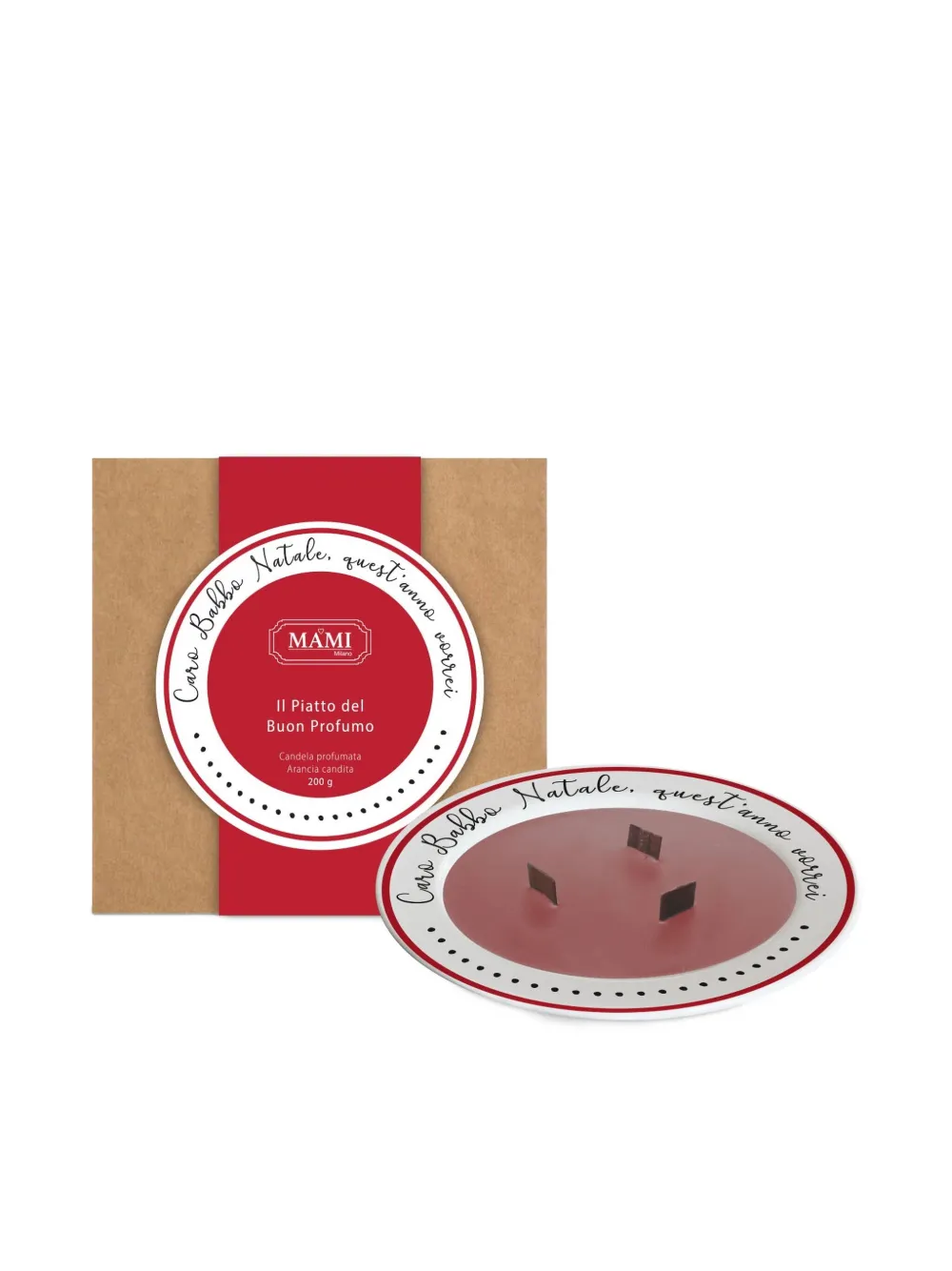 BACI MILANO piccolo 200G caro babbo natale Candle | Red | Image 1