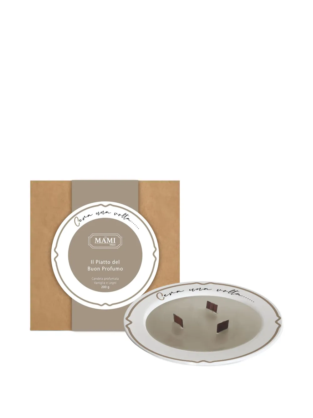 BACI MILANO once upon time plate candles - Beige