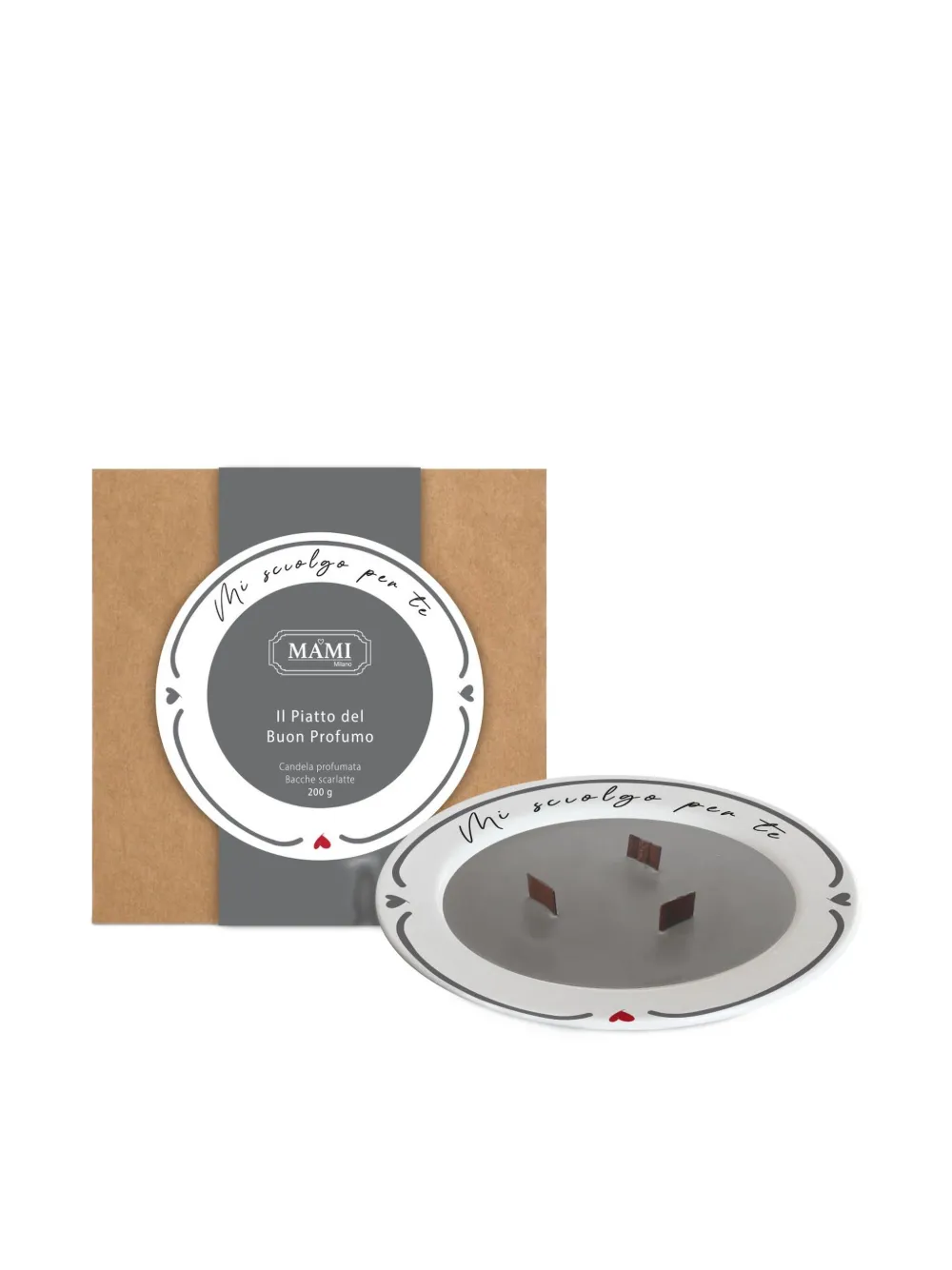 BACI MILANO heart piccolo candle | White | Image 1