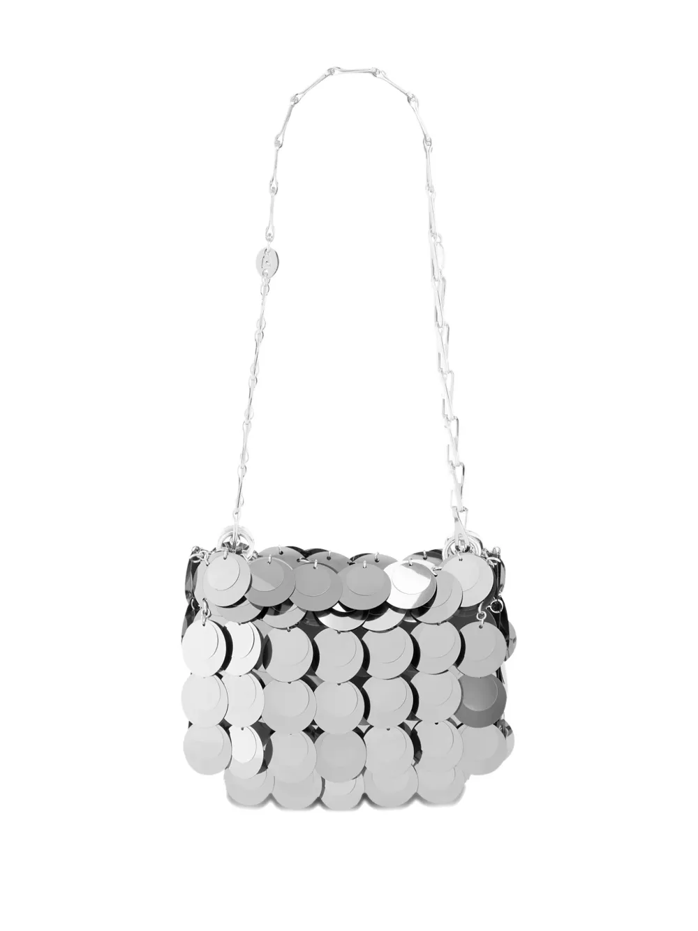 Rabanne Sparkle Multi-layered Chain Mini Bag In Silver