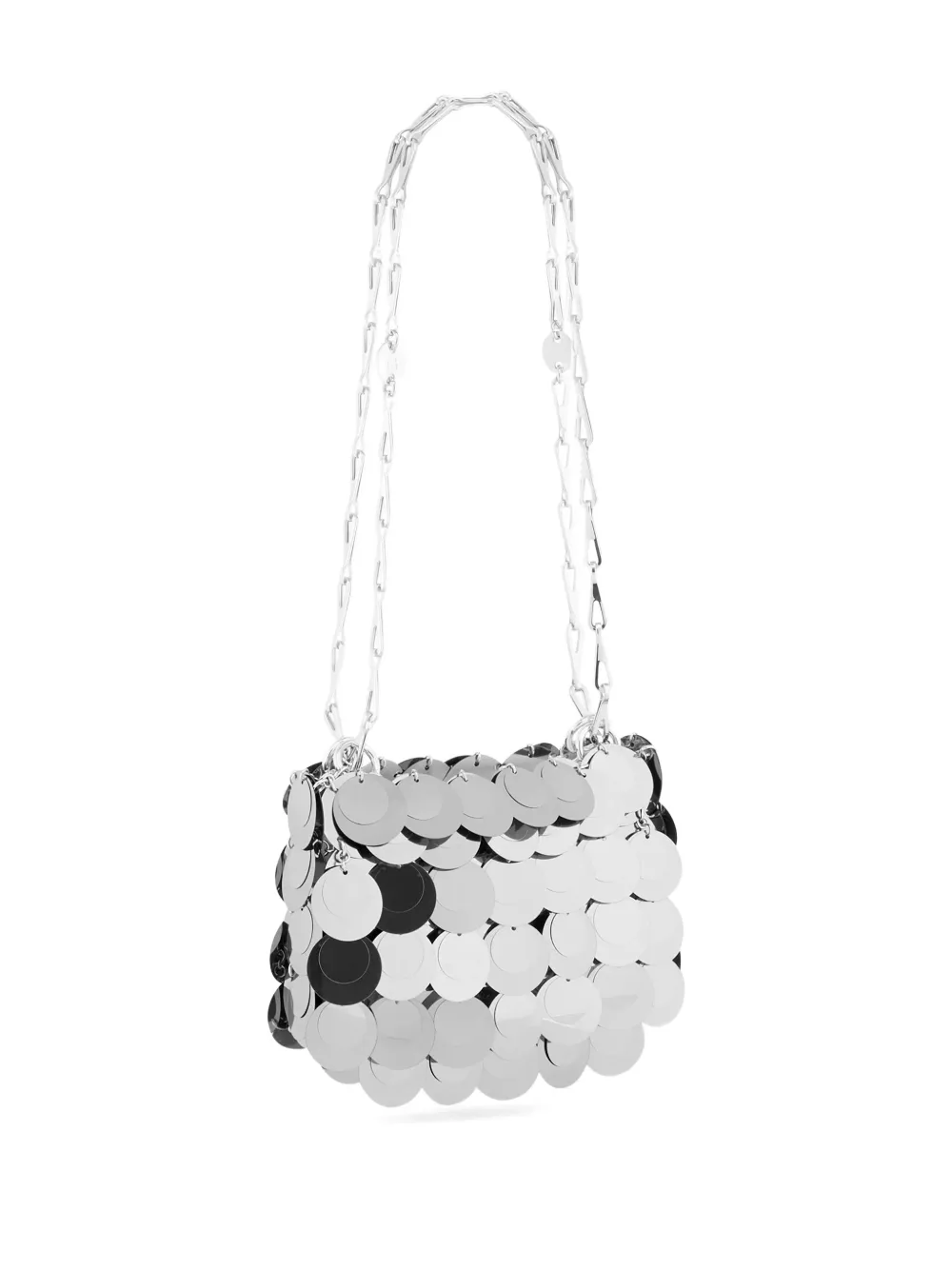 Rabanne Sparkle Multi-layered Chain Mini Bag In Silver