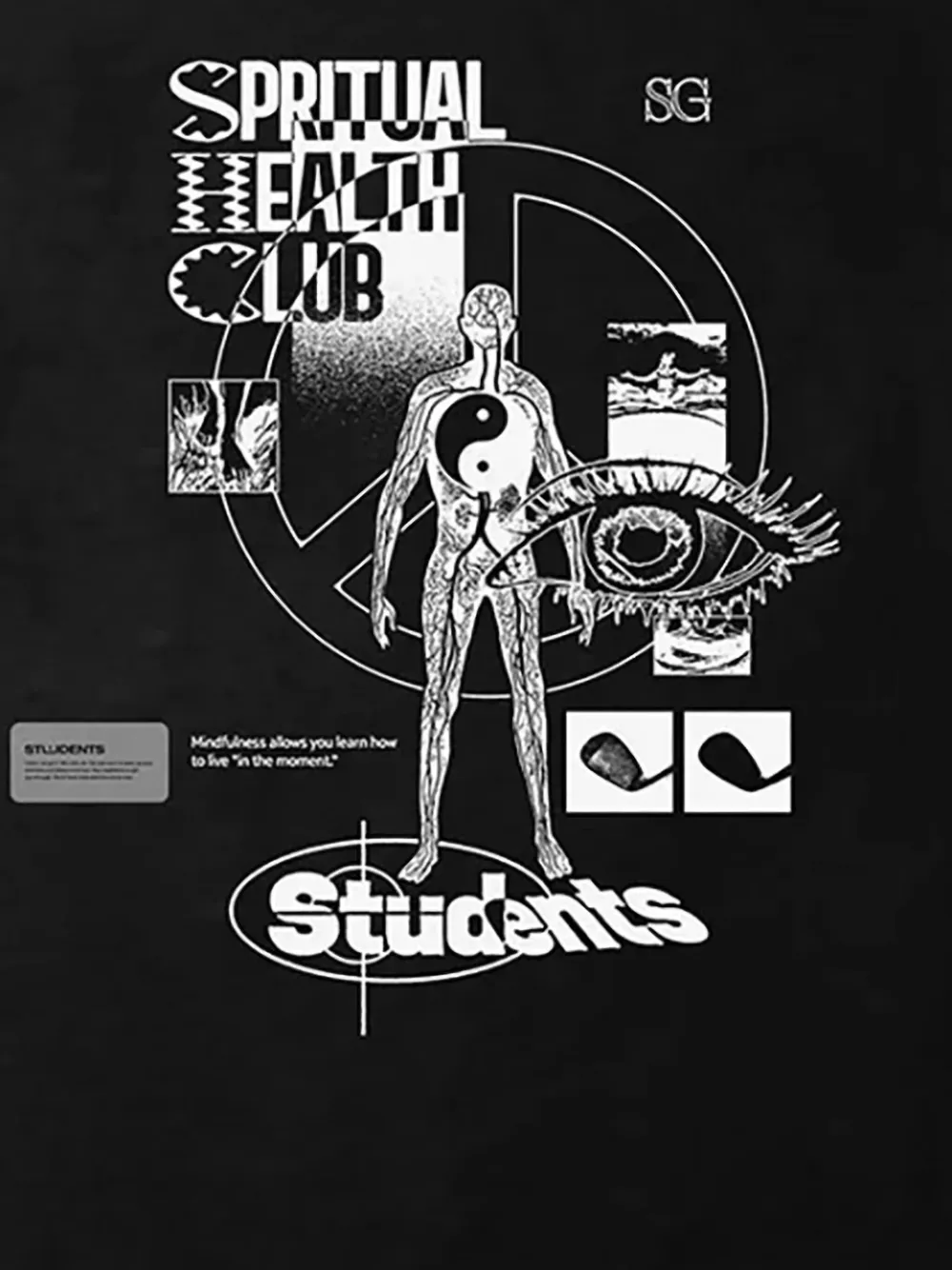 Students Golf Spiritual Health Club T-shirt - Zwart