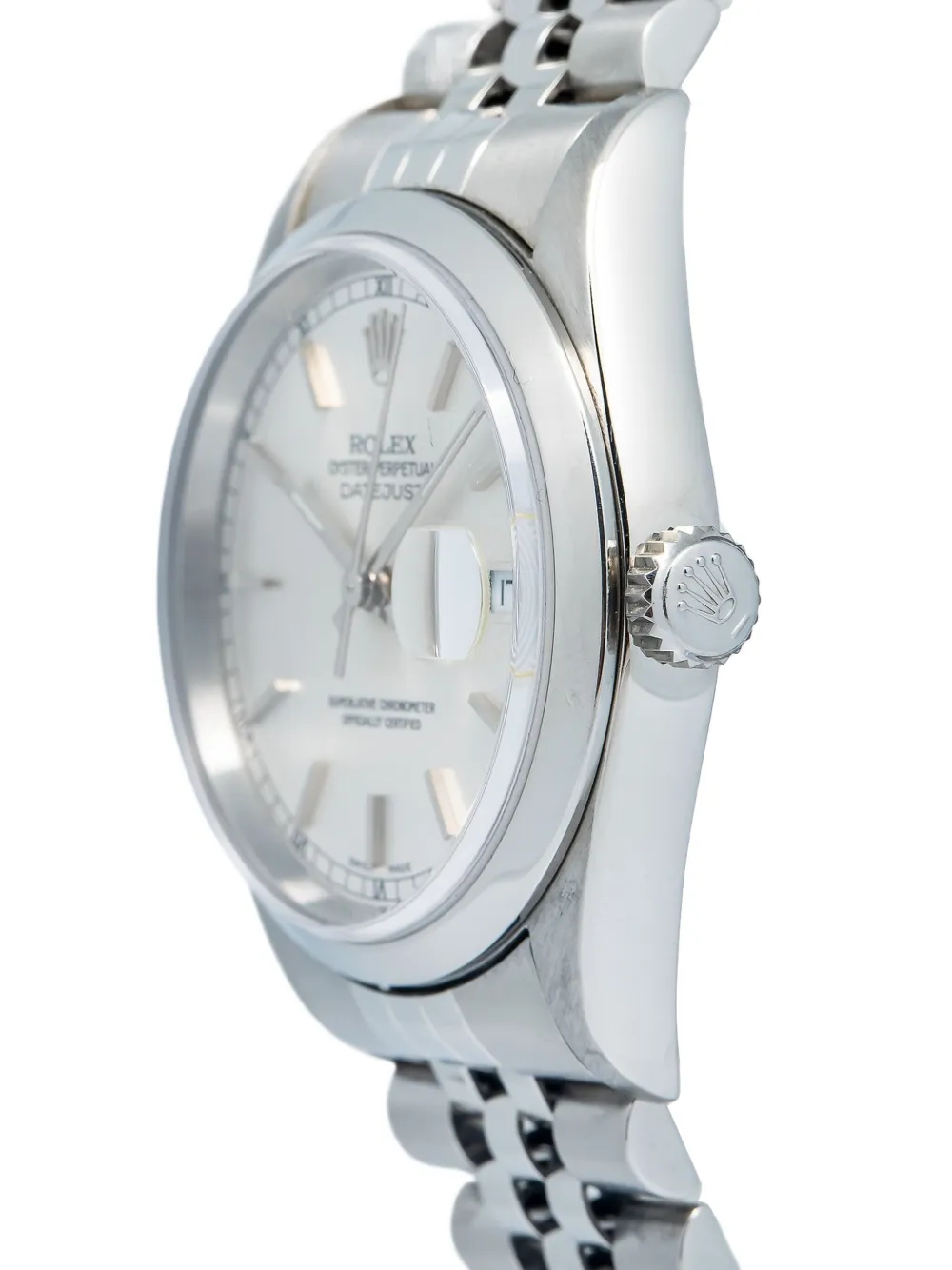 Pre-owned Rolex Datejust Stainless Steel 36mm In White