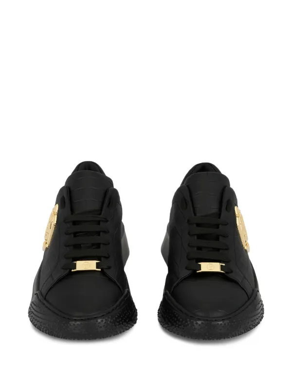 Philipp Plein Crocco Godzilla Runner Sneakers | Black | FARFETCH RO