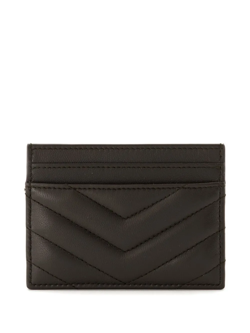 Saint Laurent Cassandre Matelassé Leather Cardholder In Brown