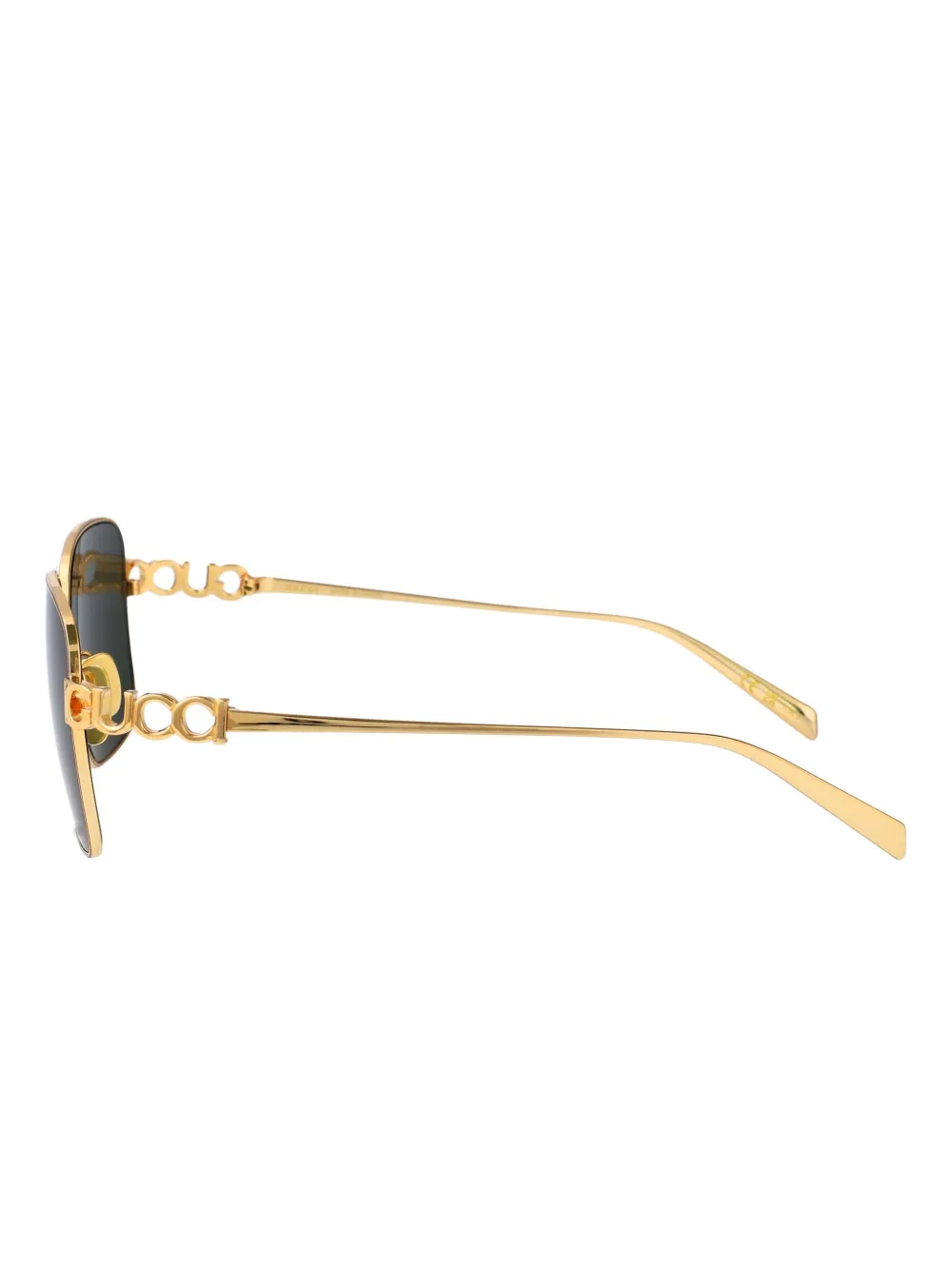 Gucci Eyewear Zonnebril met rechthoekig montuur en logo Goud