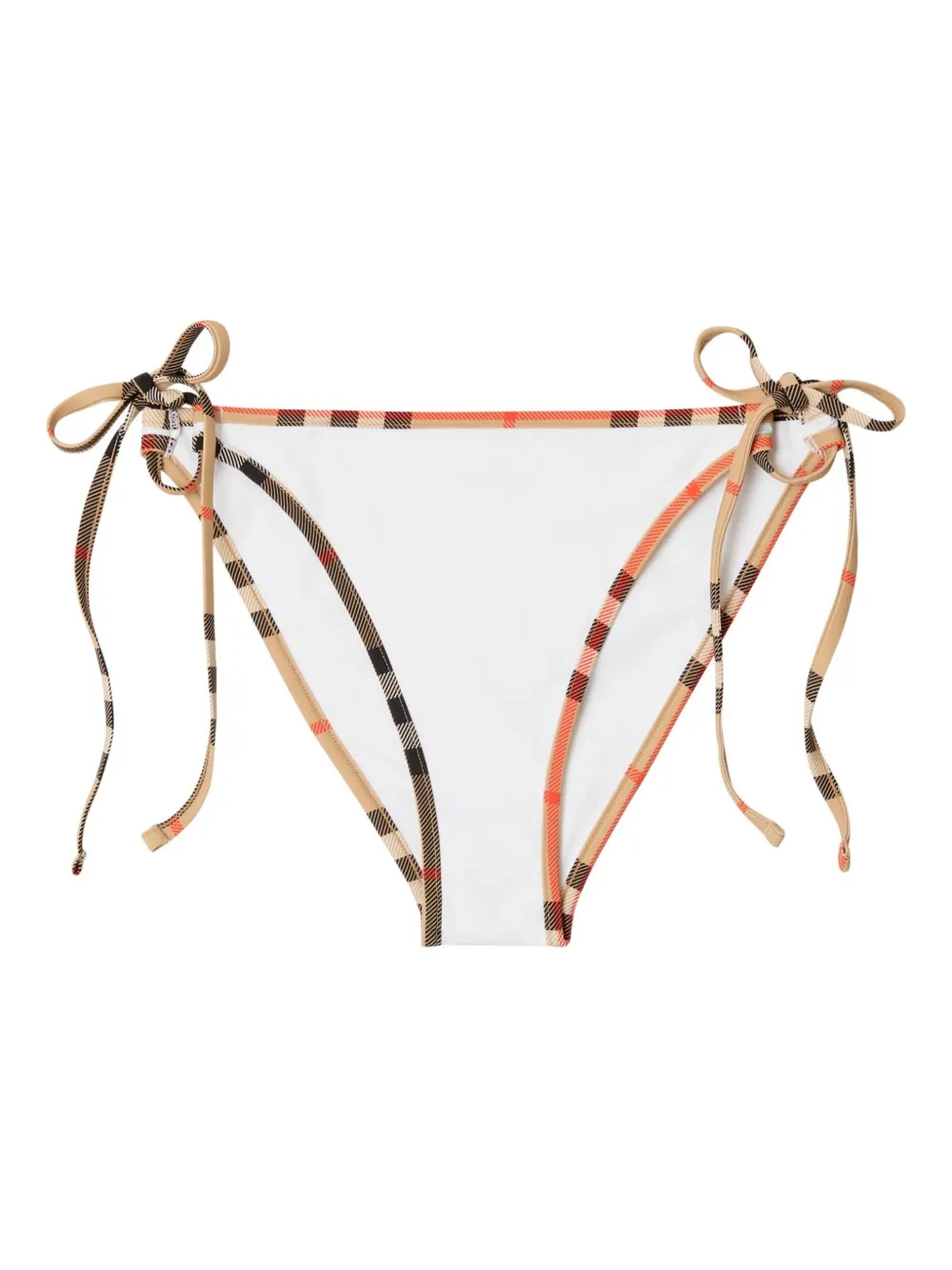 Burberry Check-trim Bikini Bottoms In White