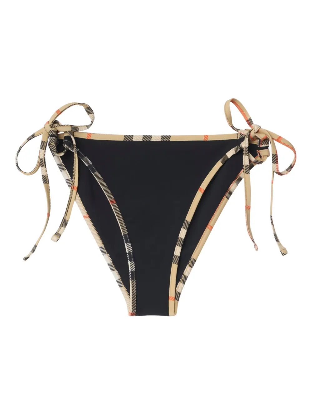 Burberry Check-trim Bikini Bottoms In Black