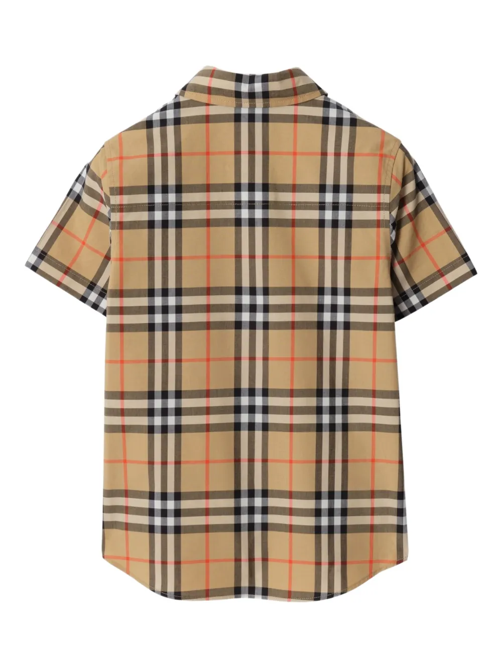 Burberry Check Poplin Shirt Kids In Brown