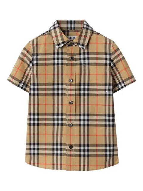 Burberry Kids Check-pattern short-sleeve shirt
