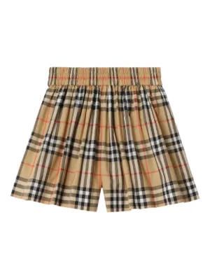 Burberry Kids Halford Check Print Shorts | Neutrals | FARFETCH