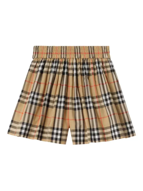 Burberry Kids short en coton à carreaux