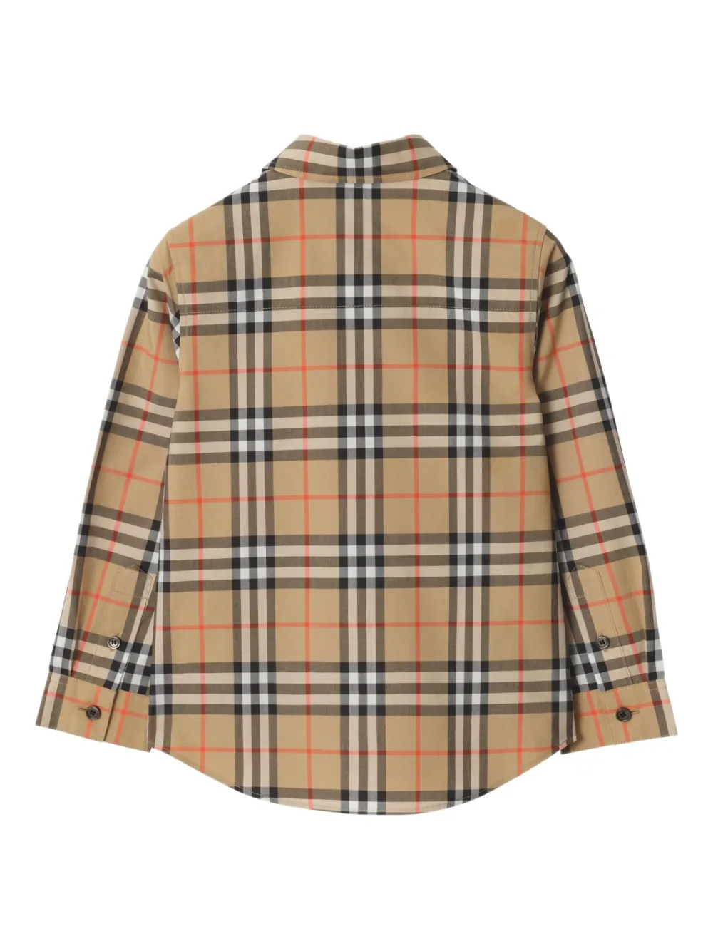 Burberry Childrens Check Cotton Shirt In Brown