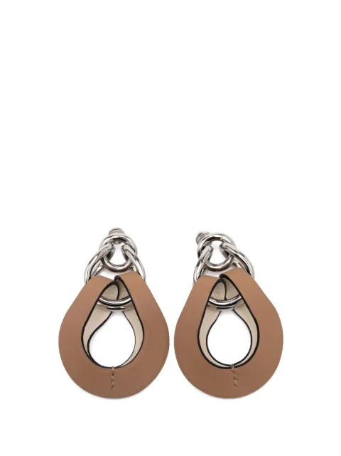 Hermès Pre-Owned 2022 Palladium Plated and Swift Virevolte Push Back Earrings GM costume earrings