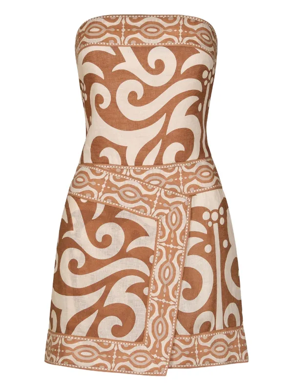Johanna Ortiz Raíz Ritual Dress in Brown
