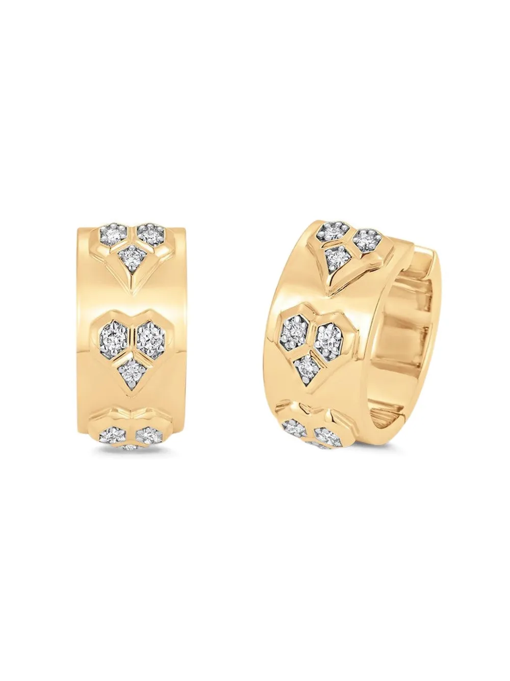 Sara Weinstock  arracadas Honey Comb en oro amarillo de 18kt con diamante | Image 2