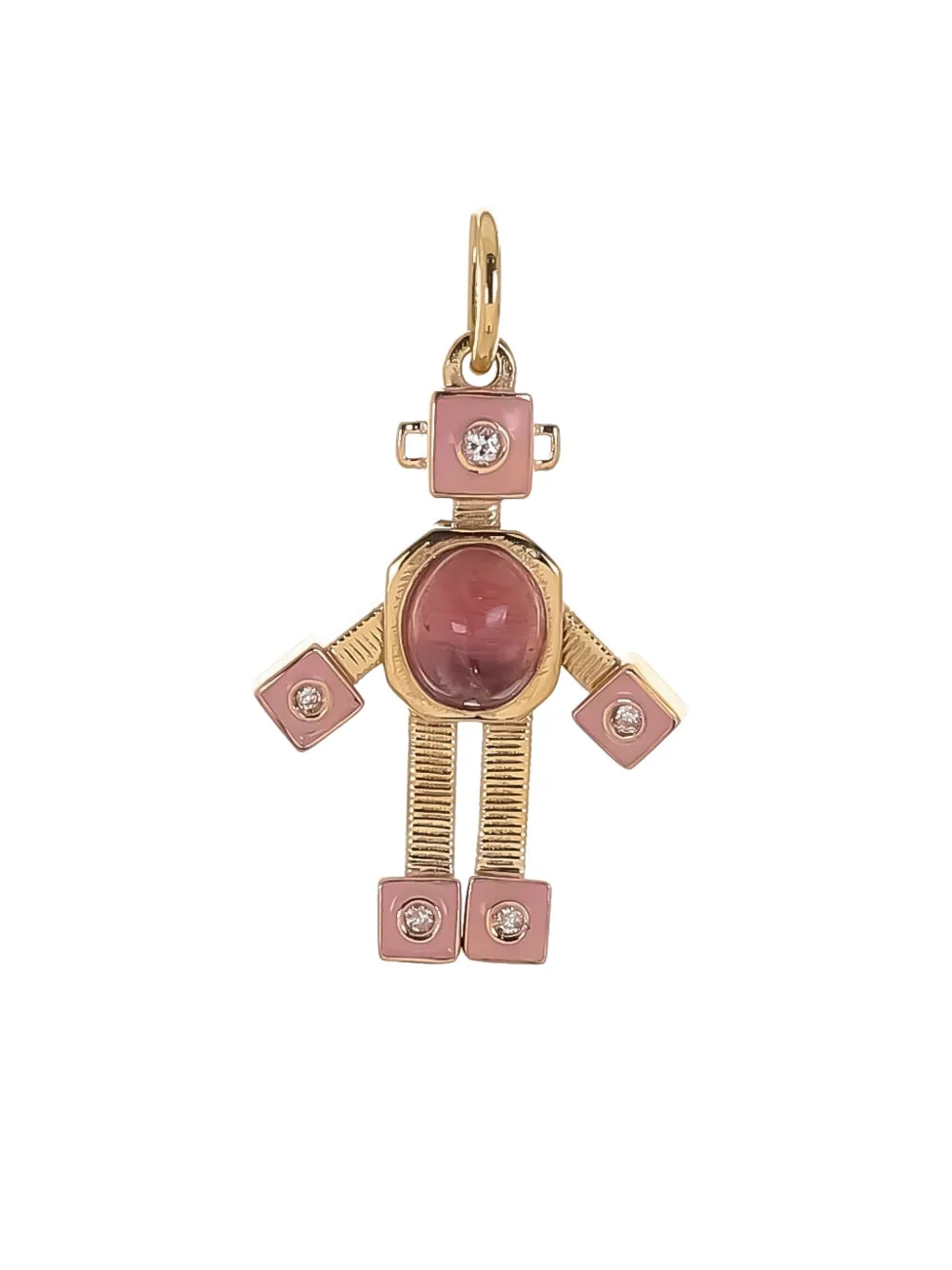 Van Robot 18K yellow gold mini Bespoke Robot tourmaline and diamond pendant | Image 2