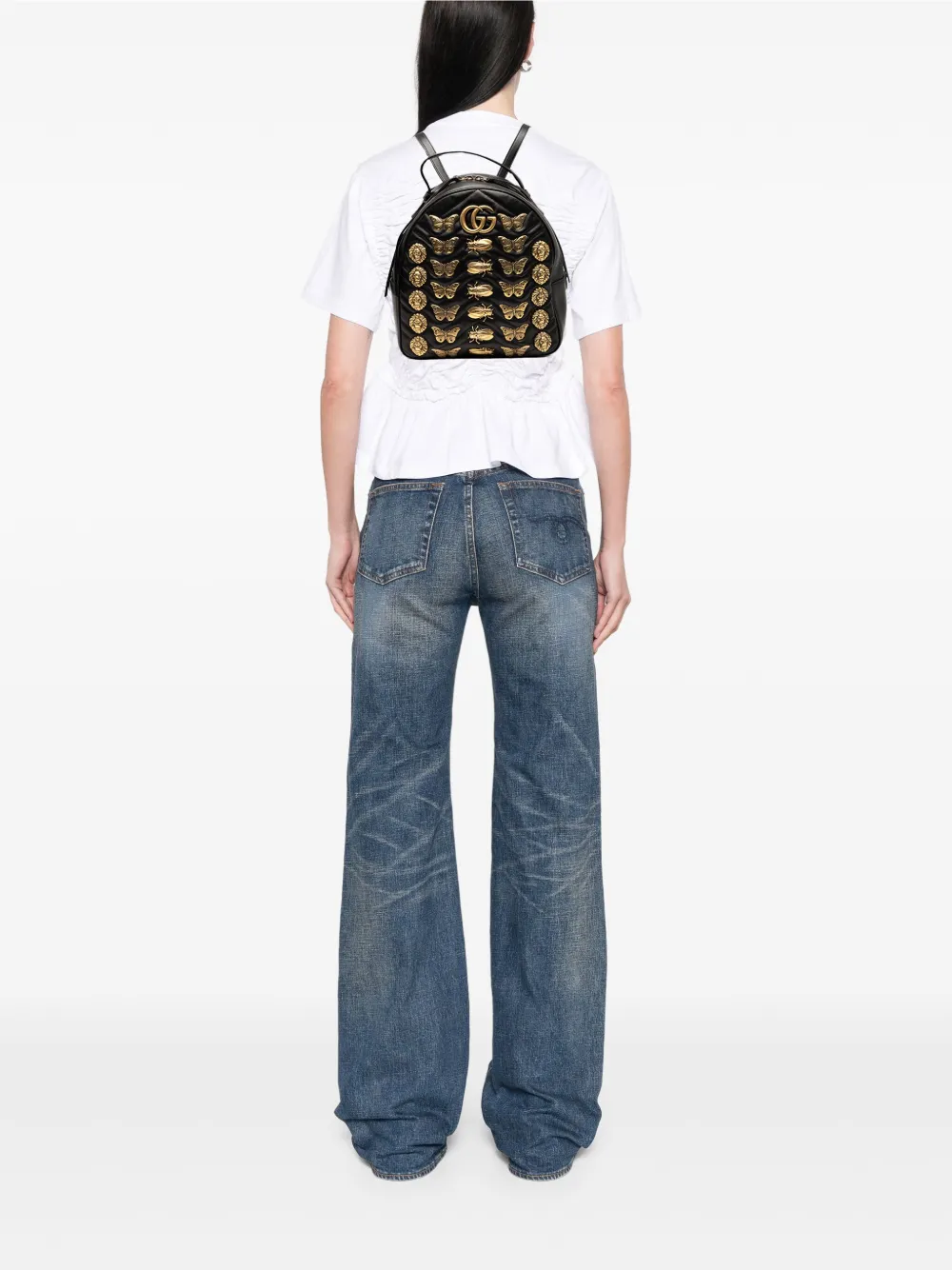 Gucci Pre-Owned petit sac à dos matelassé en cuir à motif GG Marmont (2016-2025) | Pre-owned | Image 2