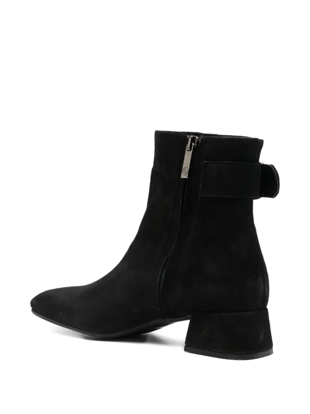 Carmens Enkellaarzen met gespdetail en vierkante neus Zwart