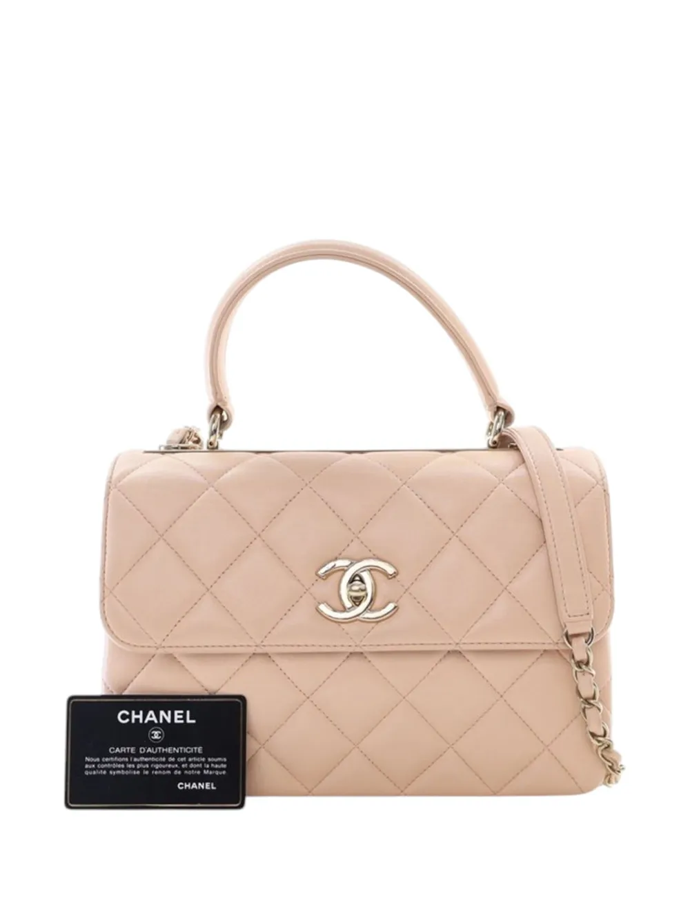 Pre-owned Chanel 2021 Small Quilted Lambskin Trendy Cc Flap Satchel In Brown