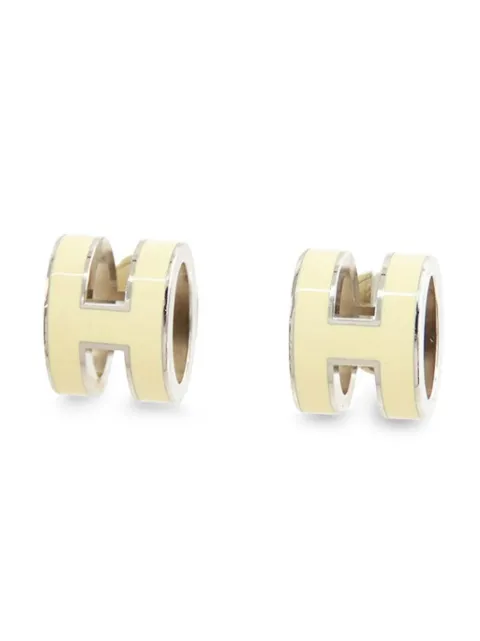 Hermès Pre-Owned 2010-2025 Lacquered Palladium Plated Mini Pop H Stud Earrings costume earrings