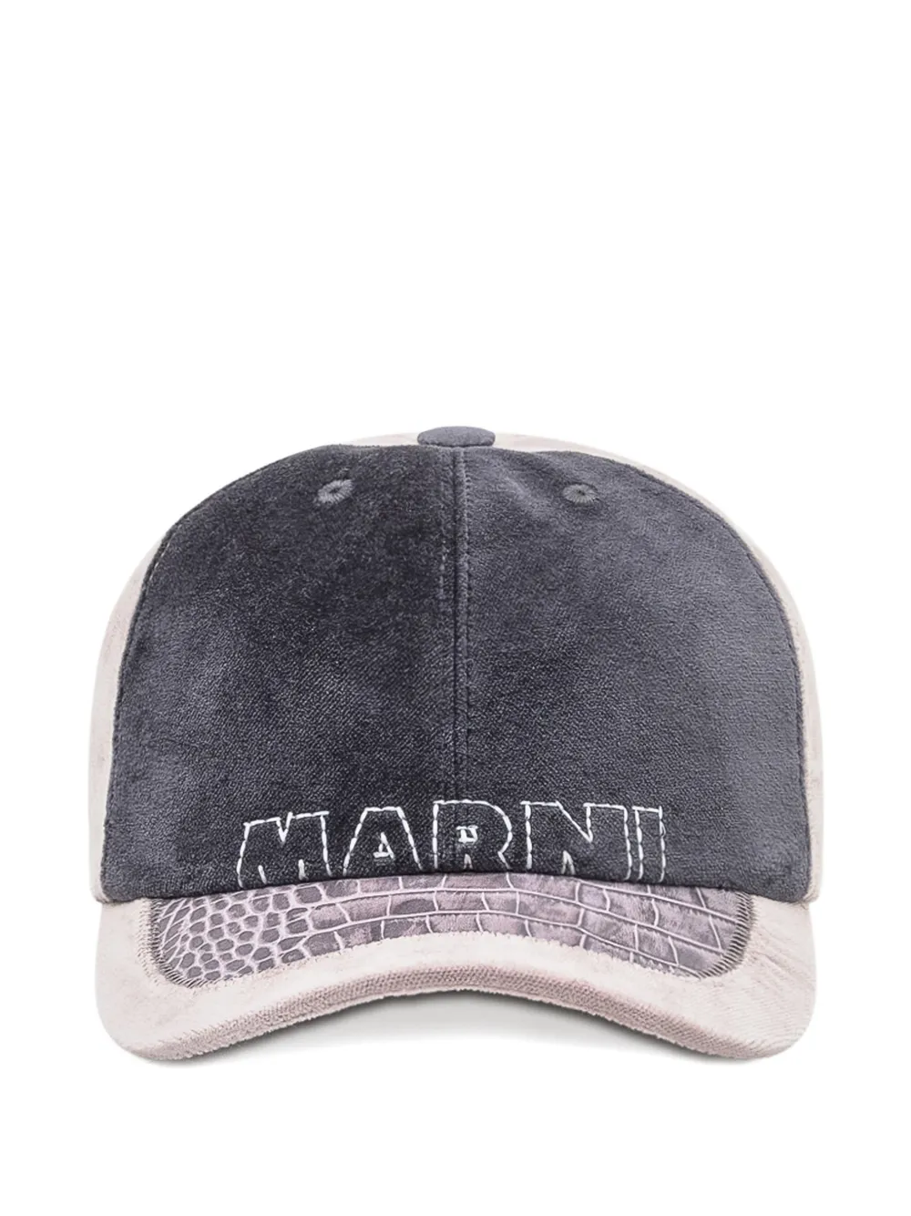 Marni Logo-embroidered Cotton Baseball Cap In Gray