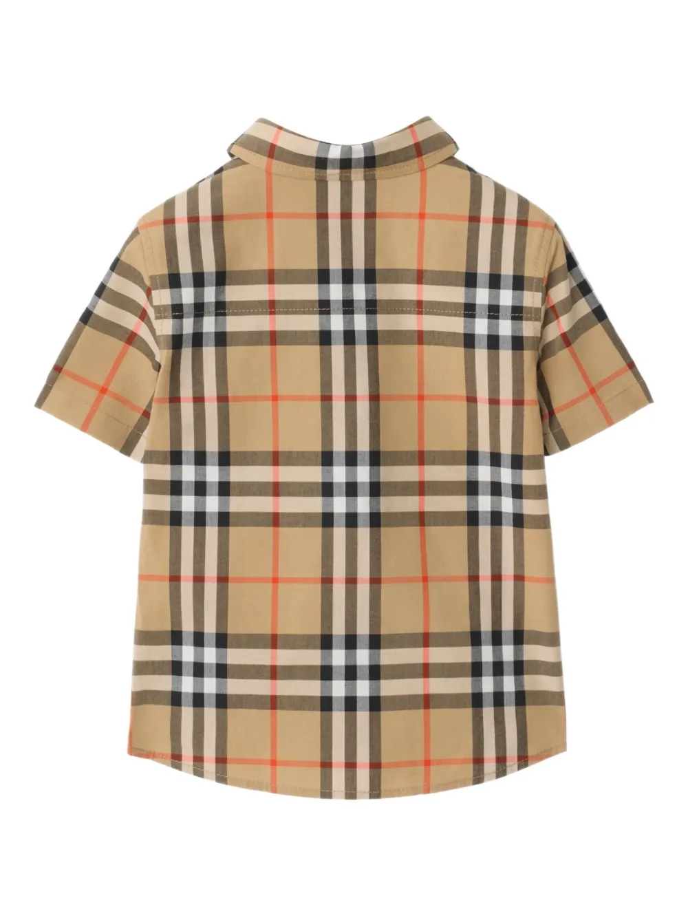 Burberry Kids Geruit shirt Bruin