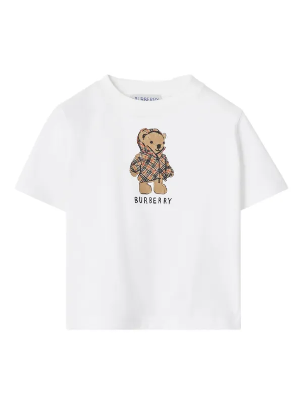 BURBERRY 6y116cm キッズ Tシャツ ホワイト Burberry Kids Camiseta De Algodão Com Estampa De Urso | Branco