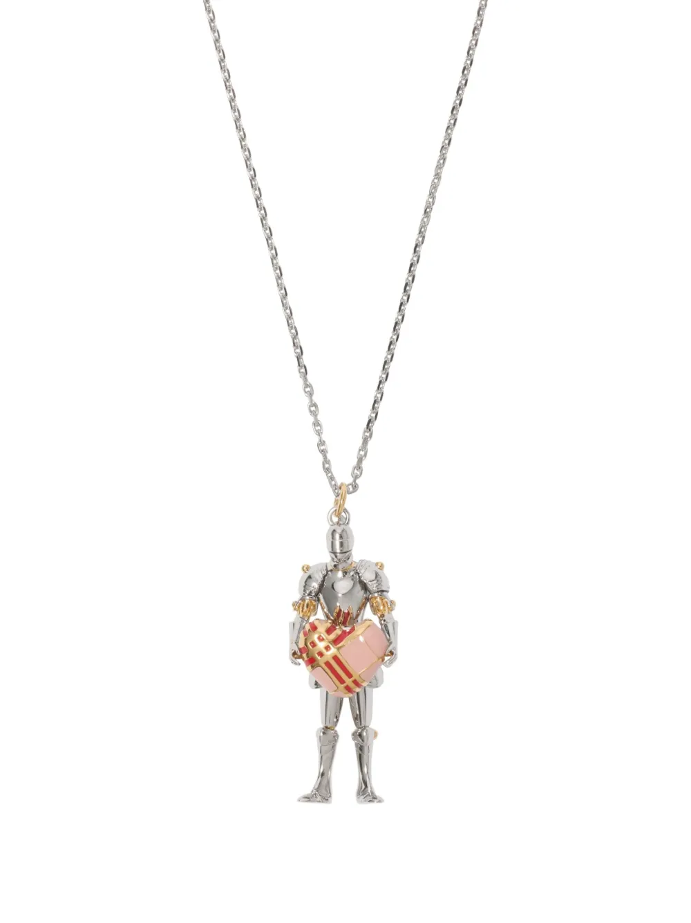 Burberry Knight Heart Charm Necklace In Gold