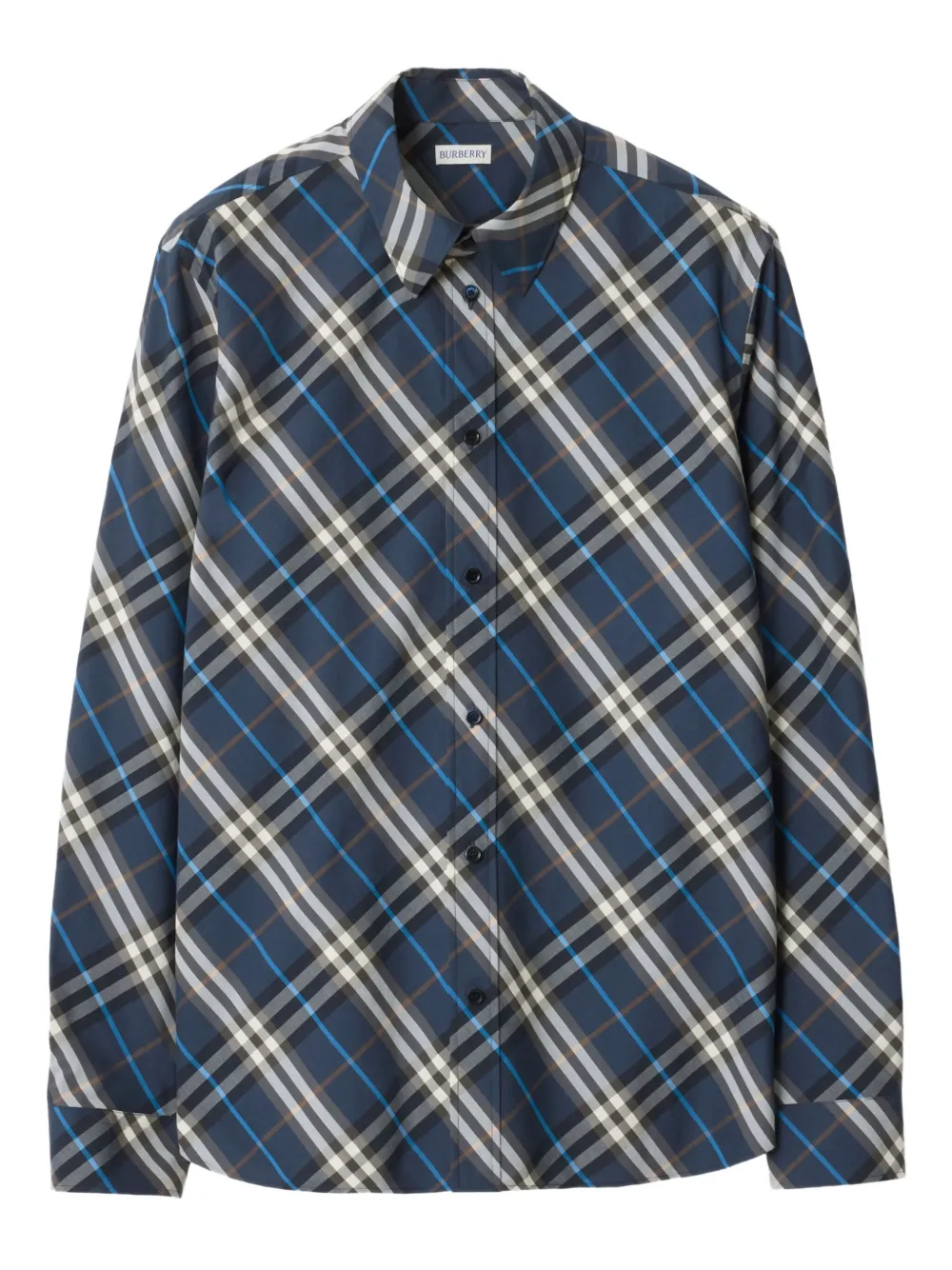 Burberry Check-pattern cotton shirt | Blue | Image 1