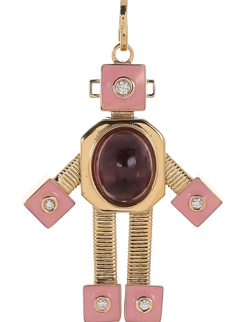 Van Robot 18K yellow gold maxi Bespoke Robot tourmaline and diamond pendant | Image 2