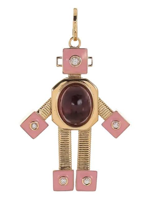 Van Robot 18K yellow gold maxi Bespoke Robot tourmaline and diamond pendant