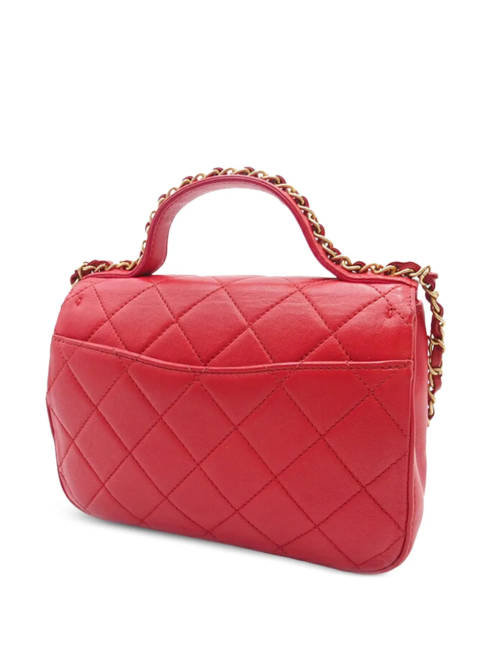 CHANEL Pre-Owned 2019 Quilted Lambskin Chain Infinity Top Handle Bag satchel | Pre-Owned | Image 2